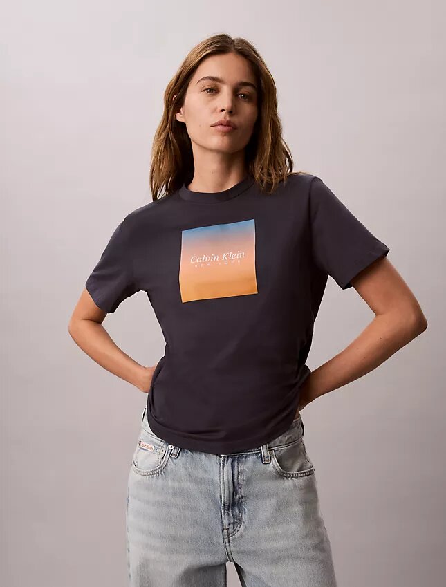 Camiseta clásica con gráfico de puesta de sol Camiseta clásica con gráfico de puesta de sol