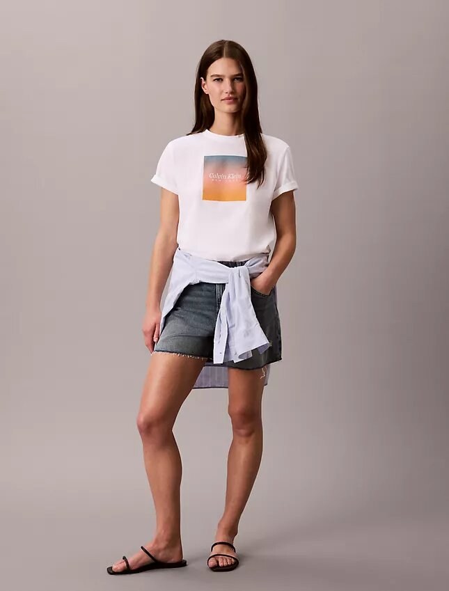 Camiseta clásica con gráfico de puesta de sol Camiseta clásica con gráfico de puesta de sol