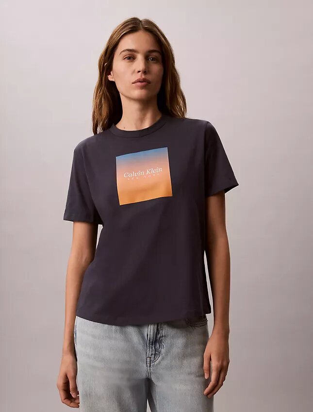 Camiseta clásica con gráfico de puesta de sol Camiseta clásica con gráfico de puesta de sol