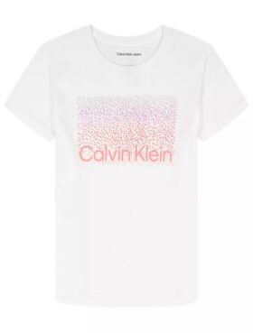 Camiseta clásica con gráfico del logotipo en degradado para niñas