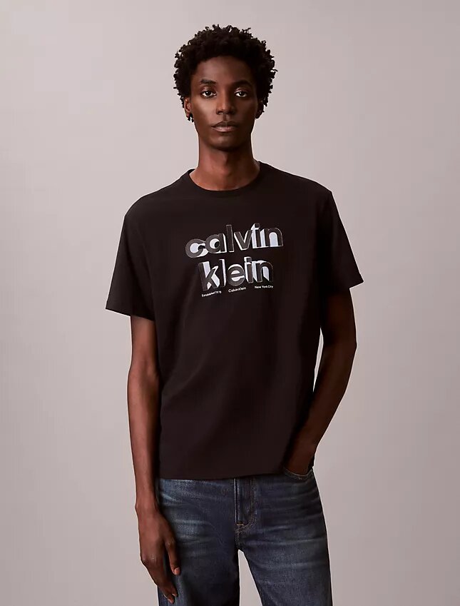 Camiseta clásica con gráfico del logotipo en sombra Camiseta clásica con gráfico del logotipo en sombra