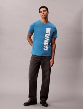 Camiseta clásica con gráfico del logotipo vertical