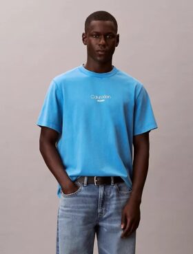 Camiseta clásica con gráfico del logotipo y lavado ácido