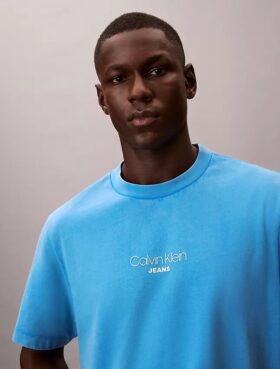 Camiseta clásica con gráfico del logotipo y lavado ácido