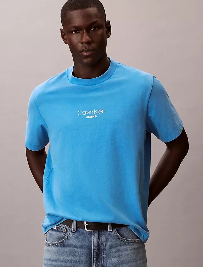 Camiseta clásica con gráfico del logotipo y lavado ácido Camiseta clásica con gráfico del logotipo y lavado ácido