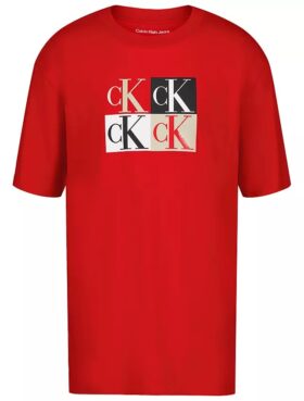 Camiseta clásica para niños con gráfico de Monogram en bloques de color Camiseta clásica para niños con gráfico de Monogram en bloques de color