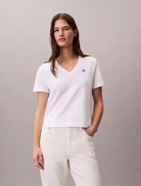Camiseta con cuello en V y Monogram