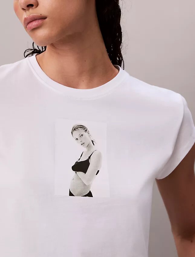 Camiseta corta con estampado de Kate Moss Camiseta corta con estampado de Kate Moss