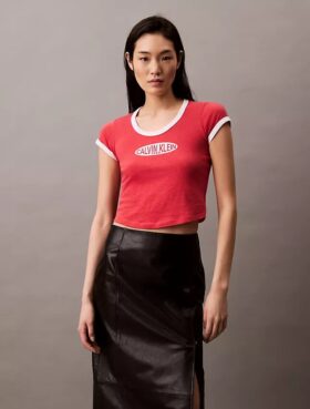 Camiseta corta de algodón y cachemira