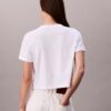 Camiseta corta de corte cuadrado con logotipo en letra cursiva Camiseta corta de corte cuadrado con logotipo en letra cursiva