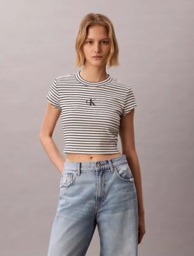 Camiseta de bebé con rayas y Monogram