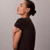 Camiseta de bebé elástica de Modal con tejido de punto caído Camiseta de bebé elástica de Modal con tejido de punto caído