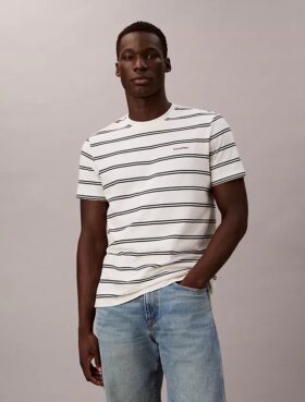 Camiseta de cuello redondo a rayas Liquid Touch