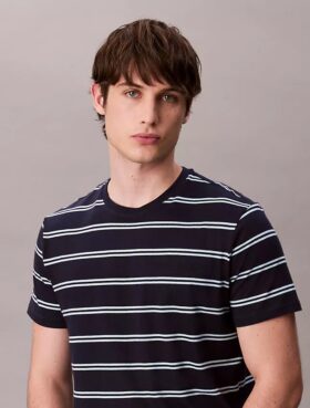 Camiseta de cuello redondo con rayas Liquid Touch