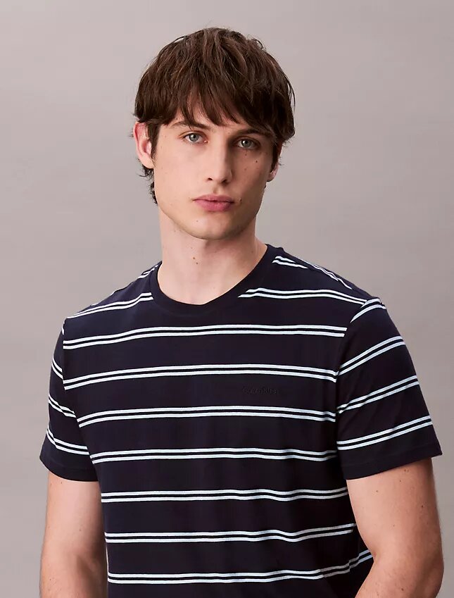Camiseta de cuello redondo con rayas Liquid Touch Camiseta de cuello redondo con rayas Liquid Touch