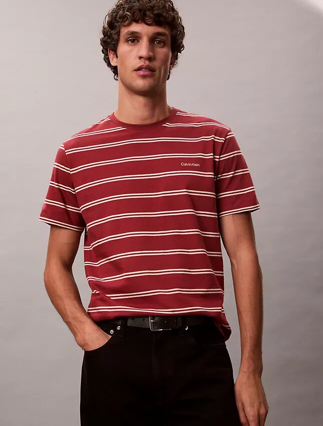 Camiseta de cuello redondo con rayas Liquid Touch Camiseta de cuello redondo con rayas Liquid Touch