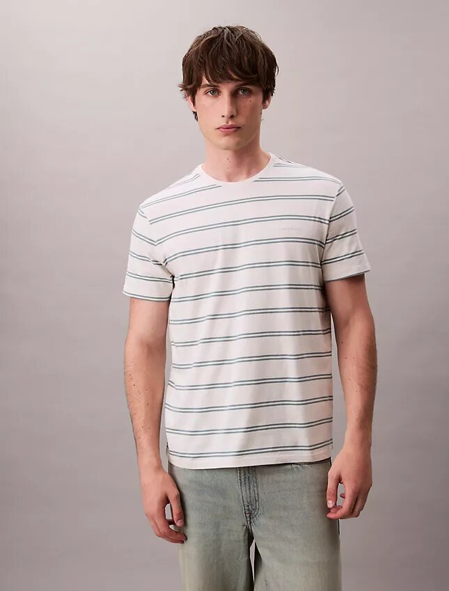 Camiseta de cuello redondo con rayas Liquid Touch Camiseta de cuello redondo con rayas Liquid Touch