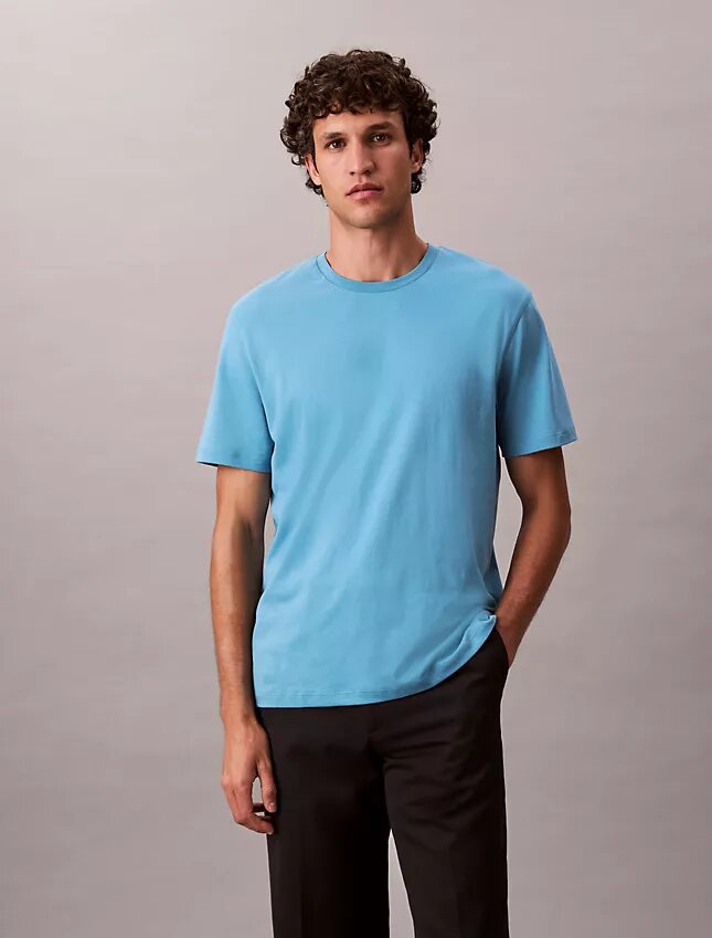 Camiseta de cuello redondo de algodón Supima Camiseta de cuello redondo de algodón Supima