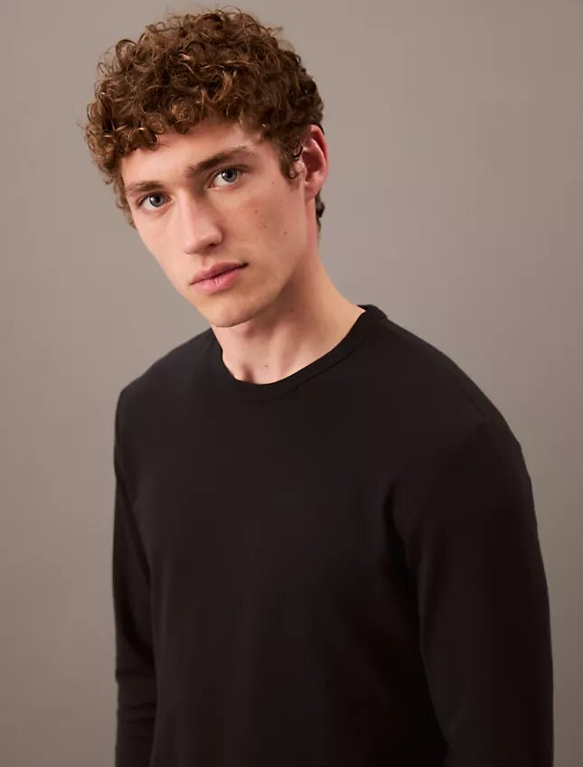 Camiseta de dormir CK Black Slim de cuello redondo Camiseta de dormir CK Black Slim de cuello redondo