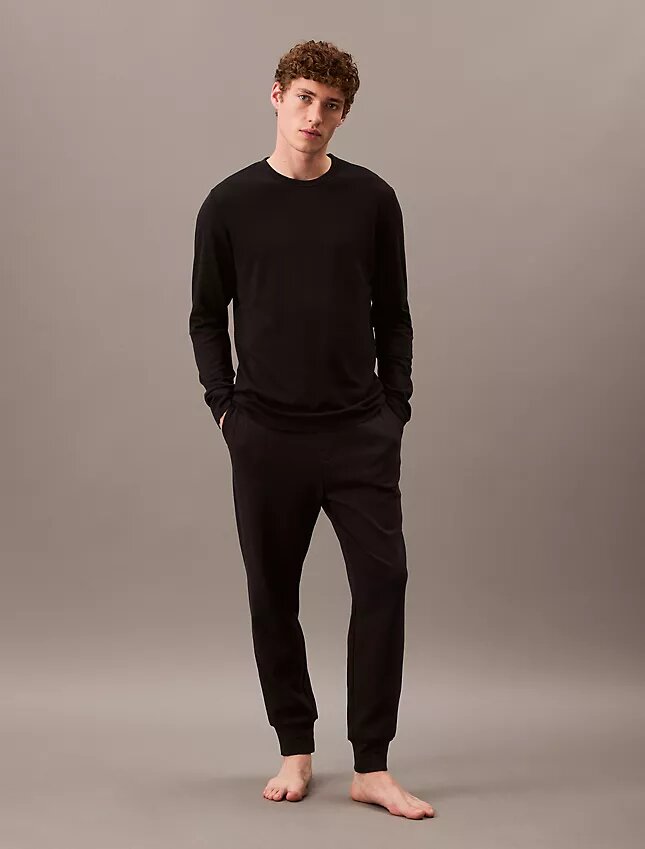 Camiseta de dormir CK Black Slim de cuello redondo Camiseta de dormir CK Black Slim de cuello redondo