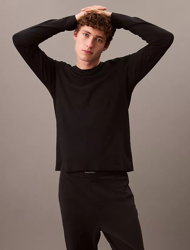 Camiseta de dormir CK Black Slim de cuello redondo Camiseta de dormir CK Black Slim de cuello redondo