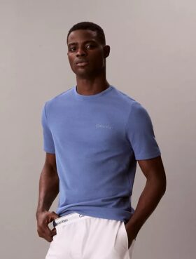 Camiseta de dormir de cuello redondo de piqué Camiseta de dormir de cuello redondo de piqué