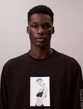Camiseta gráfica holgada de manga larga de Kate Moss