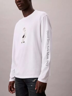 Camiseta gráfica holgada de manga larga de Kate Moss