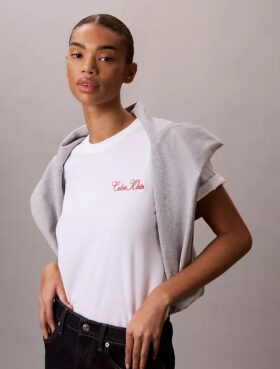 Camiseta holgada con gráfico de Calvin Klein en cursiva