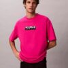 Camiseta holgada con gráfico de logotipo en bloque Camiseta holgada con gráfico de logotipo en bloque