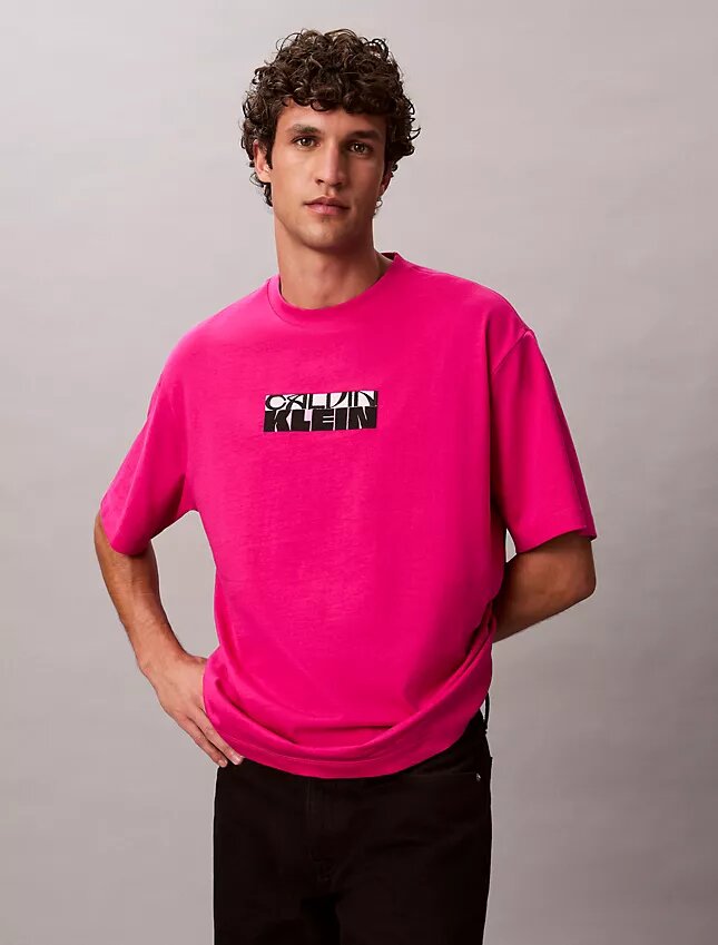 Camiseta holgada con gráfico de logotipo en bloque Camiseta holgada con gráfico de logotipo en bloque