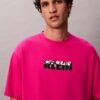 Camiseta holgada con gráfico de logotipo en bloque Camiseta holgada con gráfico de logotipo en bloque