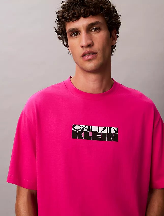 Camiseta holgada con gráfico de logotipo en bloque Camiseta holgada con gráfico de logotipo en bloque