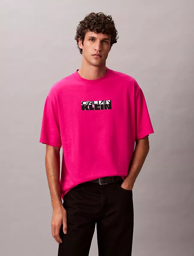 Camiseta holgada con gráfico de logotipo en bloque Camiseta holgada con gráfico de logotipo en bloque