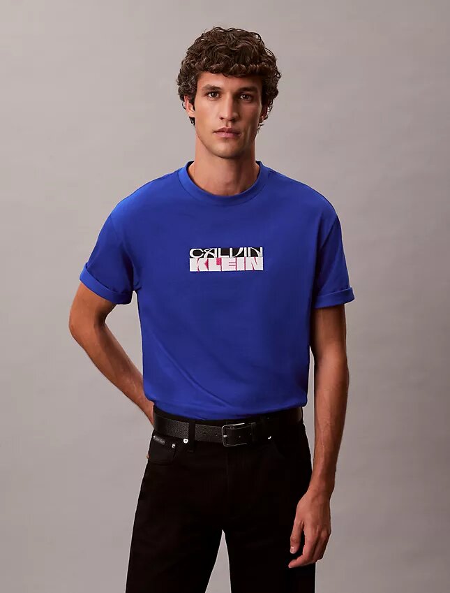 Camiseta holgada con gráfico de logotipo en bloque Camiseta holgada con gráfico de logotipo en bloque