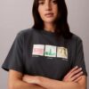 Camiseta holgada con gráfico de tiras de fotos de Nueva York Camiseta holgada con gráfico de tiras de fotos de Nueva York