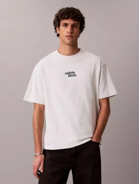 Camiseta holgada con gráfico del logotipo de 1989 bordado