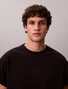 Camiseta holgada con gráfico del logotipo de 1989 bordado