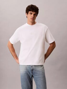 Camiseta holgada con gráfico del logotipo de 1989 bordado