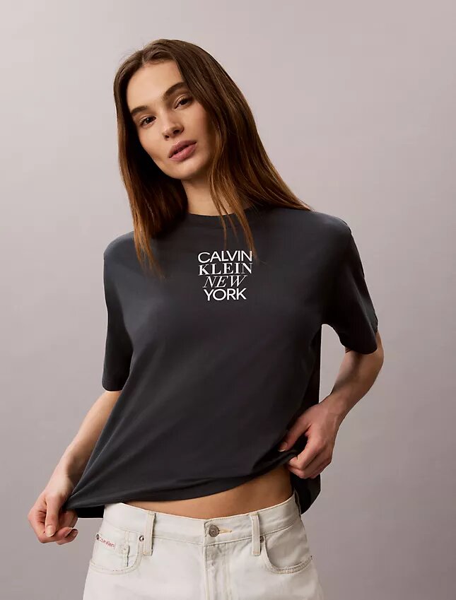Camiseta holgada con gráfico fotográfico de CK NY Camiseta holgada con gráfico fotográfico de CK NY