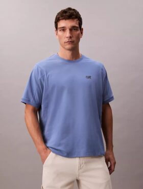 Camiseta holgada con logo gráfico de piqué refrescante