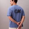 Camiseta holgada con logo gráfico de piqué refrescante Camiseta holgada con logo gráfico de piqué refrescante