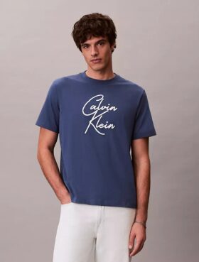 Camiseta holgada con logotipo en letra cursiva