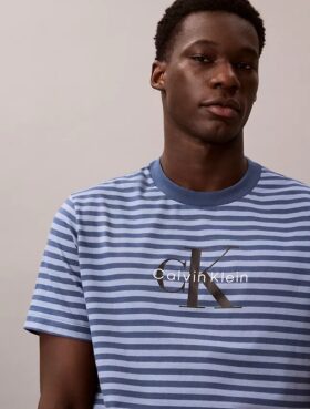 Camiseta holgada con rayas y Monogram