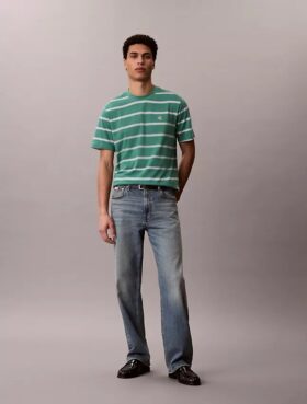 Camiseta holgada con rayas y Monogram