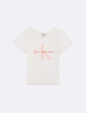 Camiseta Monologo de canalé grueso para niñas Camiseta Monologo de canalé grueso para niñas