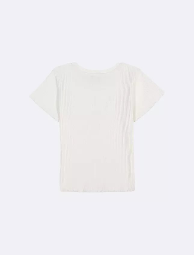 Camiseta Monologo de canalé grueso para niñas Camiseta Monologo de canalé grueso para niñas