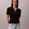 Camiseta polo de algodón acanalado suave Camiseta polo de algodón acanalado suave