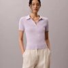 Camiseta polo de algodón acanalado suave Camiseta polo de algodón acanalado suave