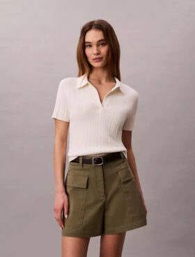 Camiseta polo de algodón acanalado suave